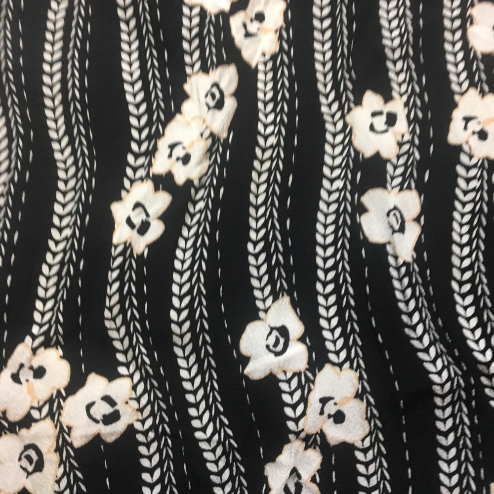 Express Flowery Black and Striped Dress - Picture 2 of 5